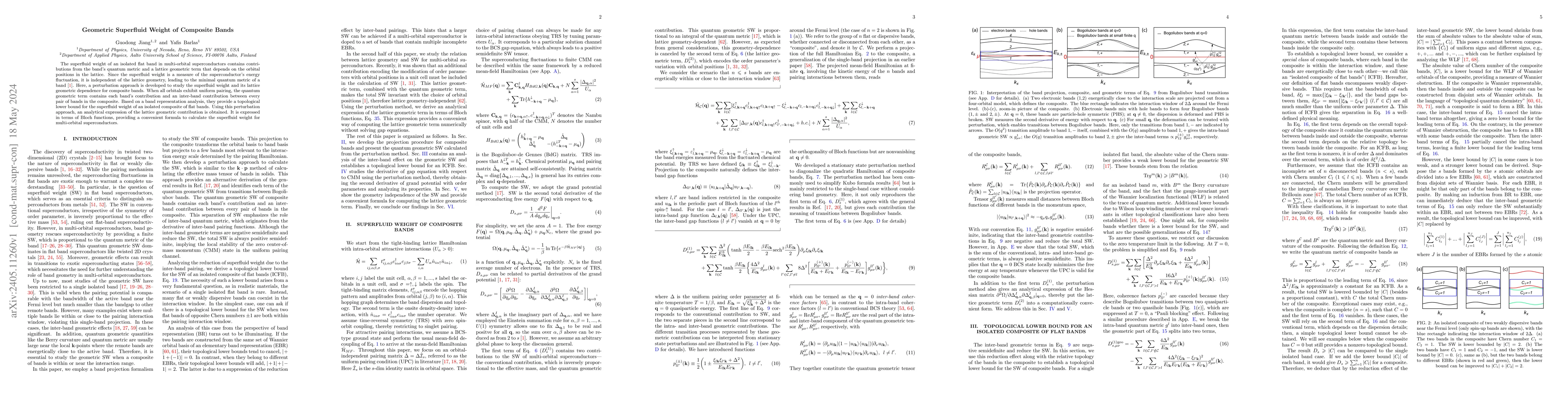 Thumbnail for Geometric Superfluid Weight of Composite Bands