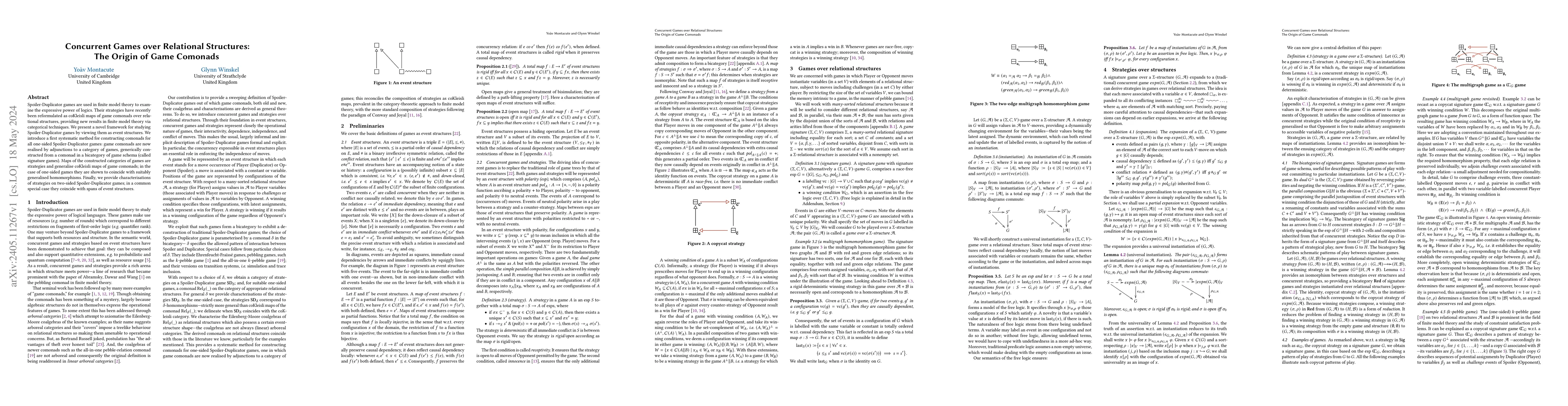 Thumbnail for Concurrent Games over Relational Structures: The Origin of Game Comonads