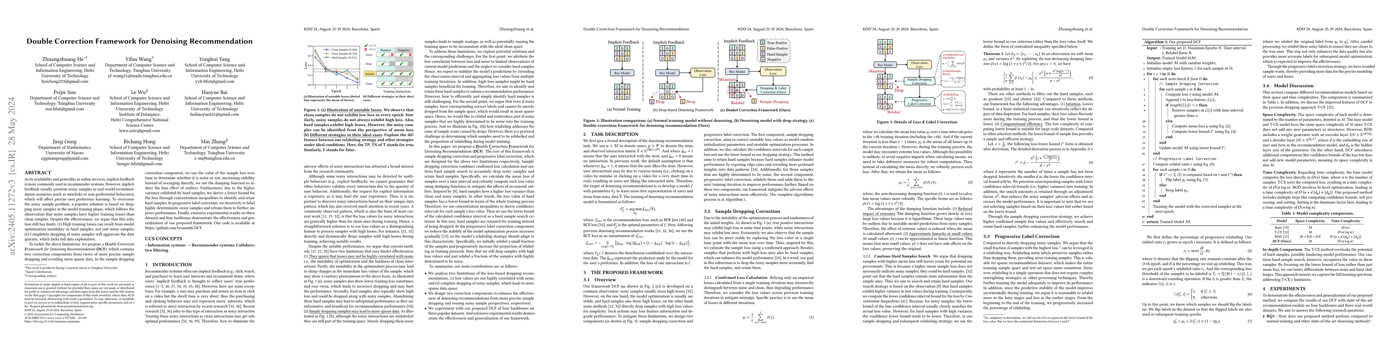 Thumbnail for Double Correction Framework for Denoising Recommendation