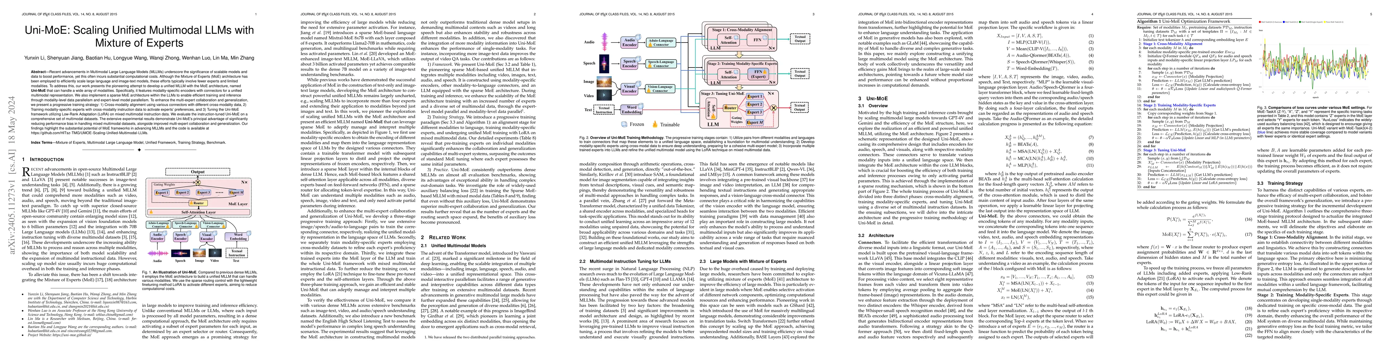 Thumbnail for Uni-MoE: Scaling Unified Multimodal LLMs with Mixture of Experts