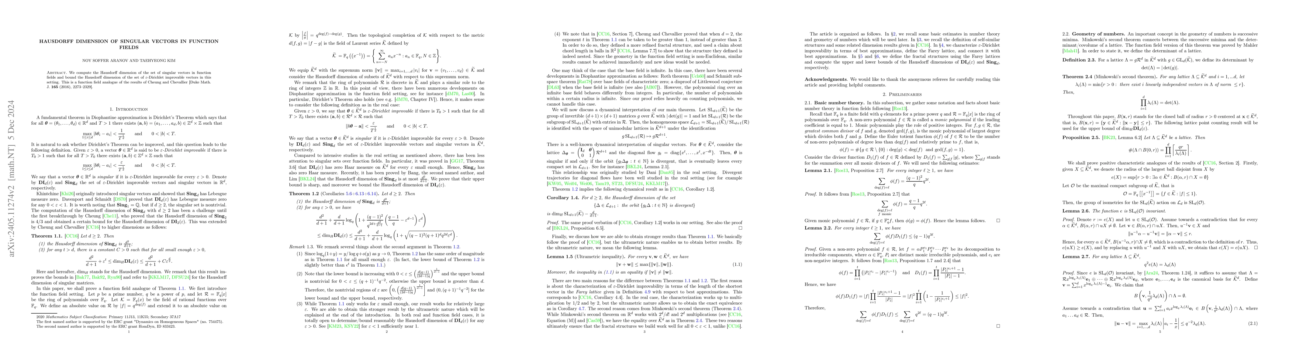 Thumbnail for Hausdorff dimension of singular vectors in function fields