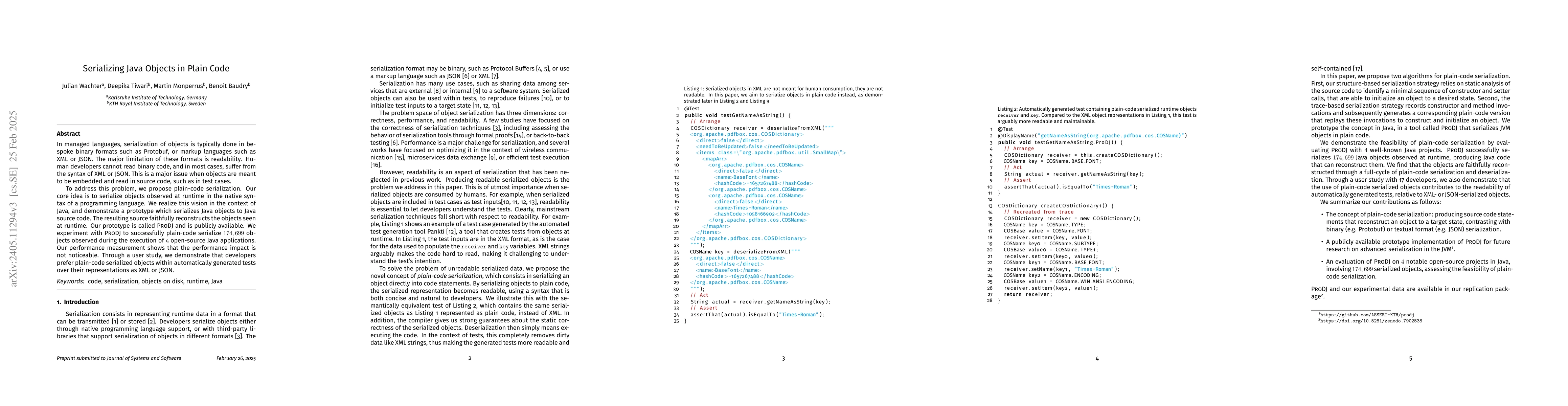 Thumbnail for Serializing Java Objects in Plain Code