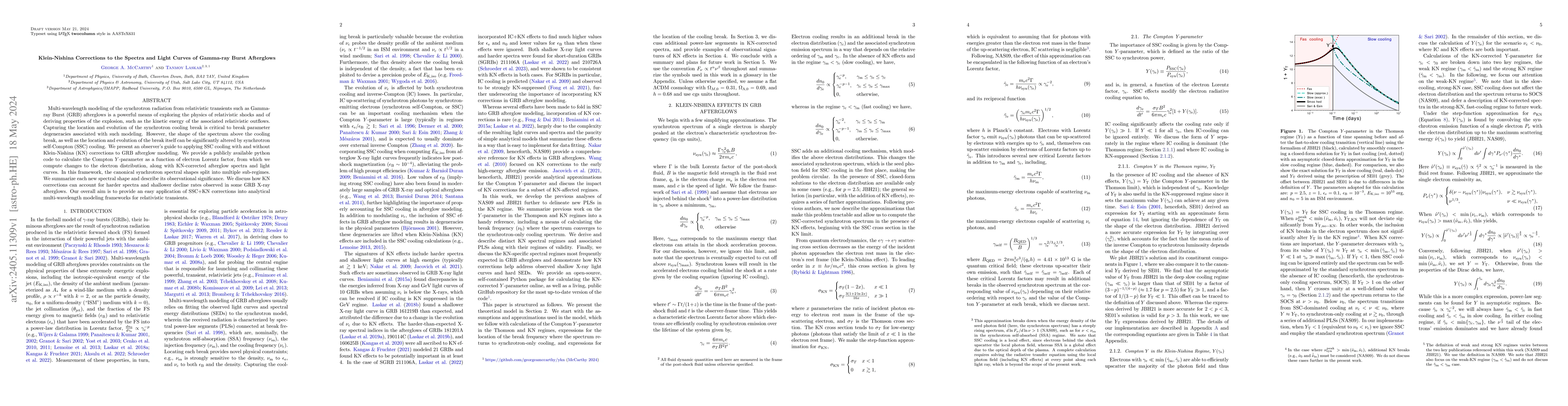 Thumbnail for Klein-Nishina Corrections to the Spectra and Light Curves of Gamma-ray
  Burst Afterglows