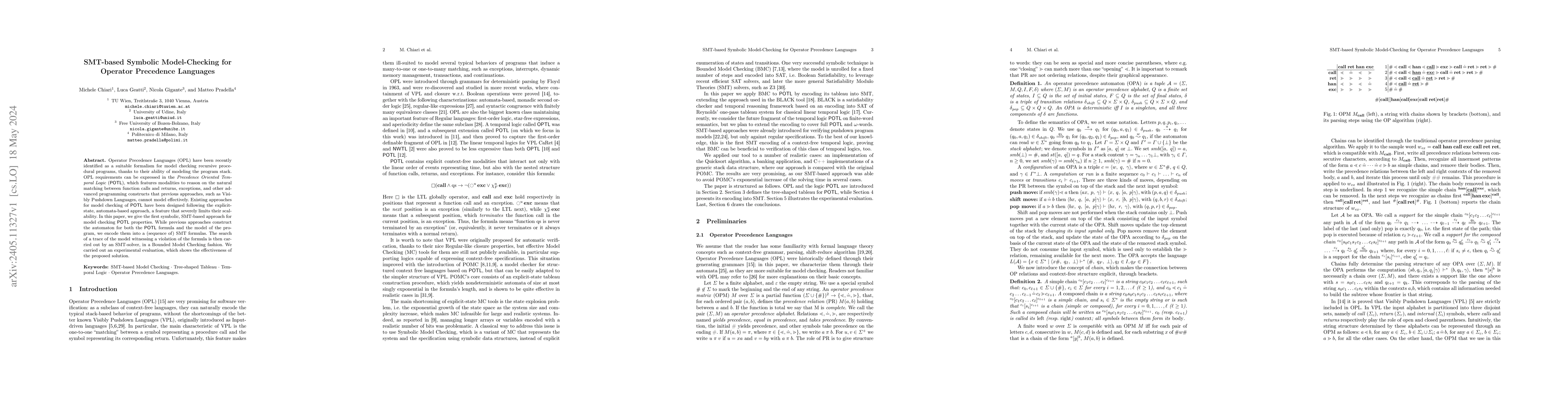 Thumbnail for SMT-based Symbolic Model-Checking for Operator Precedence Languages
