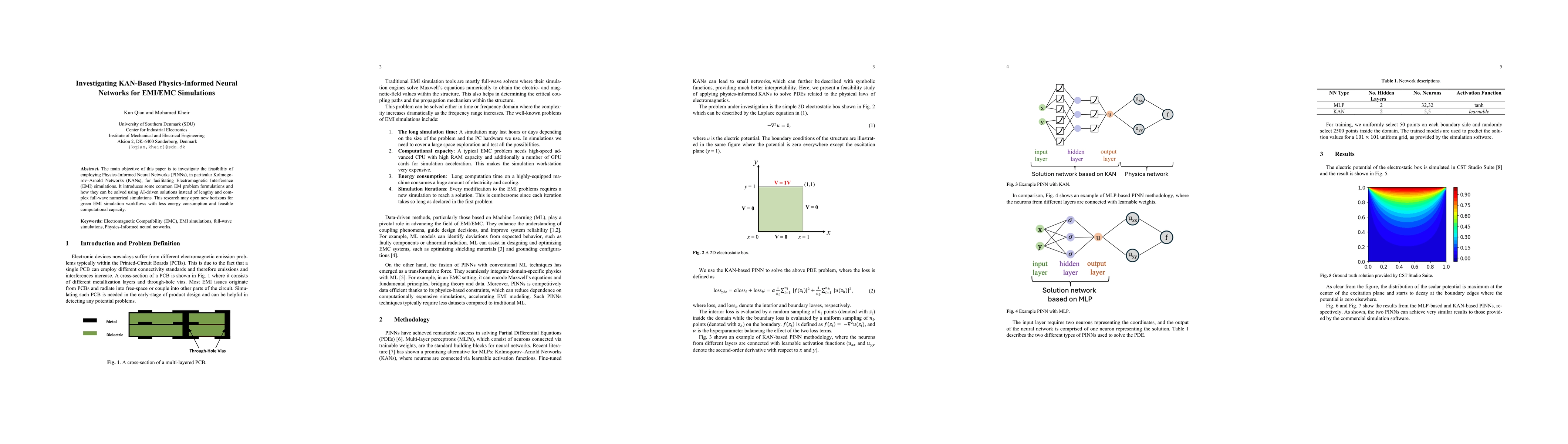 Thumbnail for Investigating KAN-Based Physics-Informed Neural Networks for EMI/EMC
  Simulations