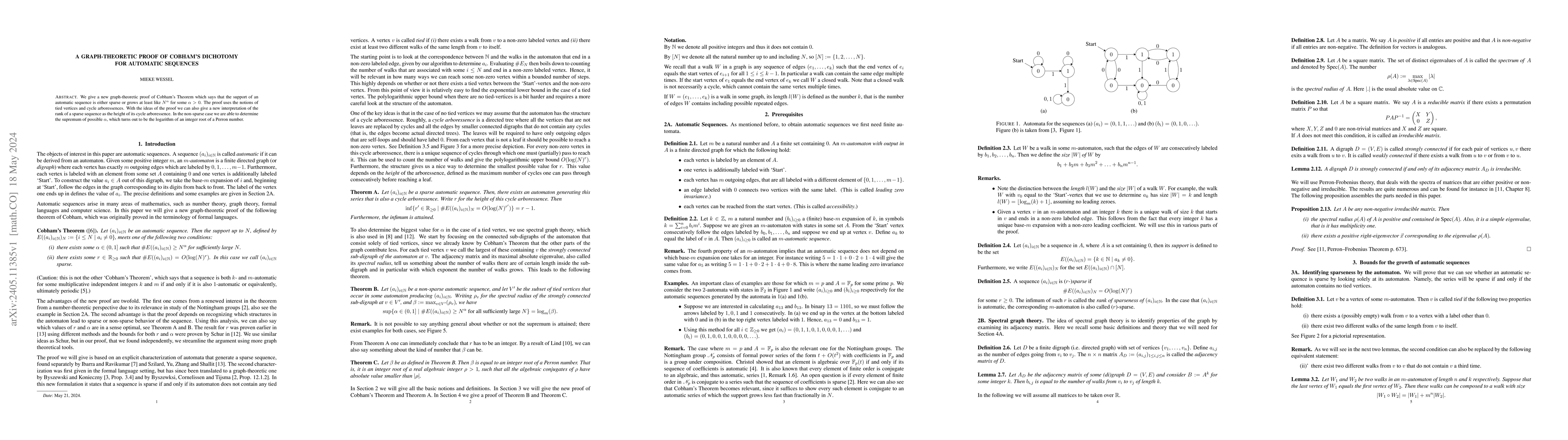 Thumbnail for A graph-theoretic proof of Cobham's Dichotomy for automatic sequences