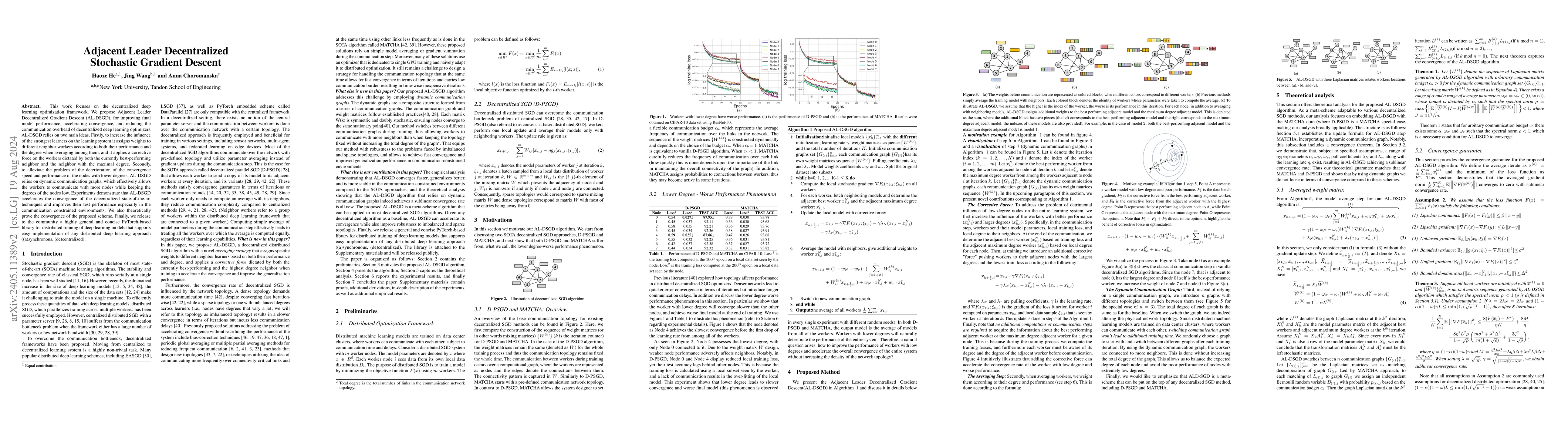 Thumbnail for Adjacent Leader Decentralized Stochastic Gradient Descent