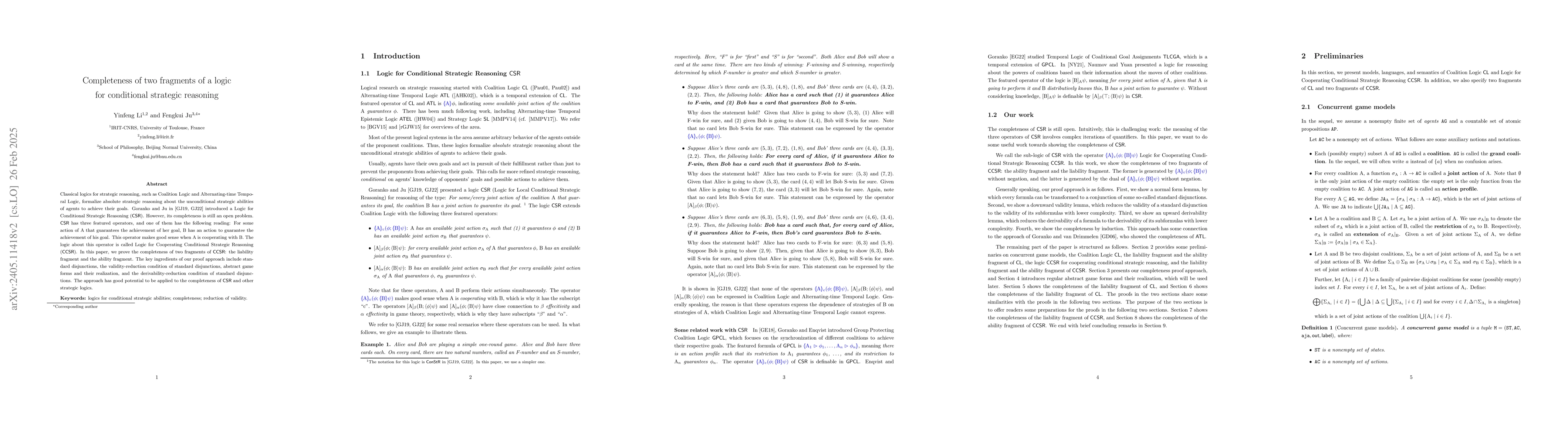 Thumbnail for Completeness of two fragments of a logic for conditional strategic
  reasoning