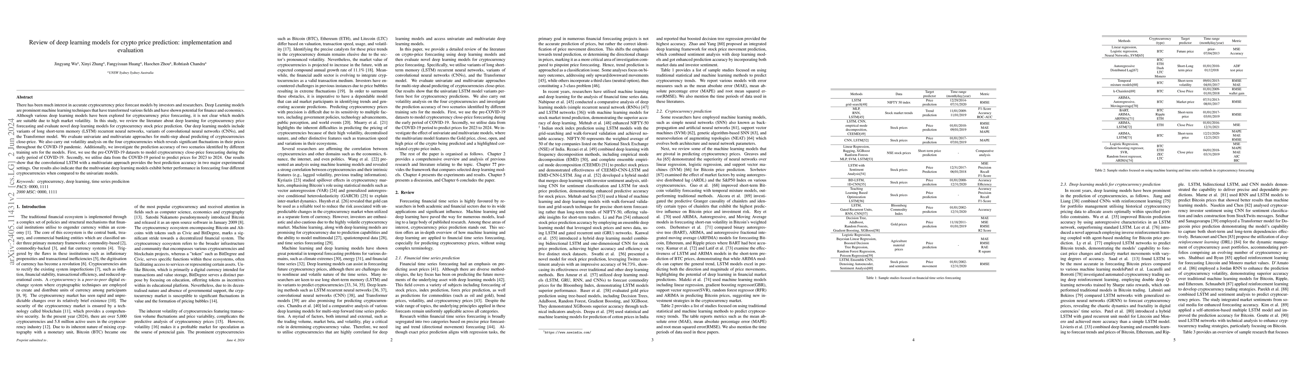 Thumbnail for Review of deep learning models for crypto price prediction:
  implementation and evaluation