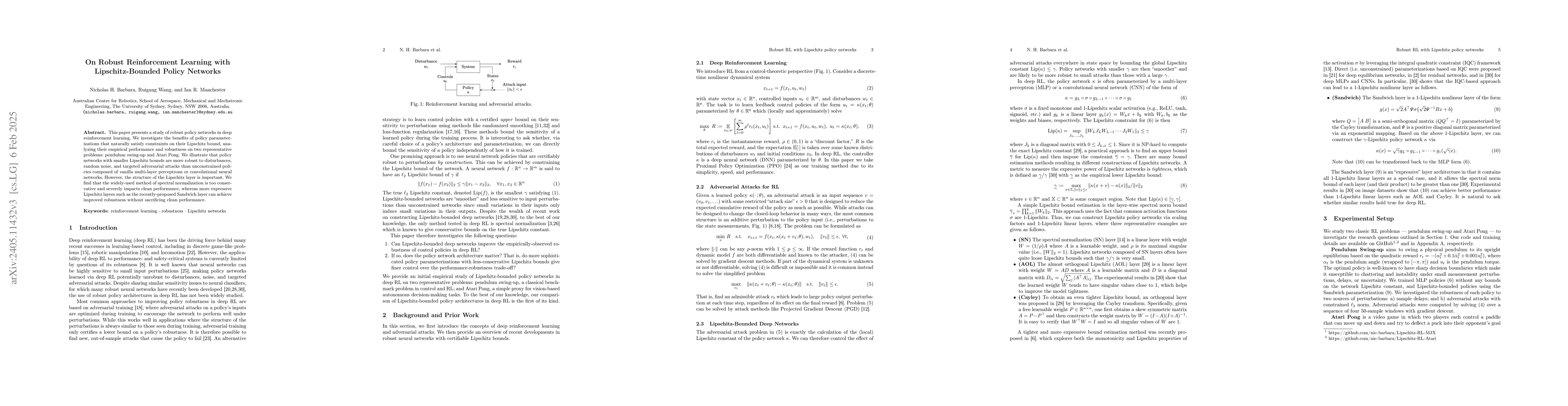 Thumbnail for On Robust Reinforcement Learning with Lipschitz-Bounded Policy Networks