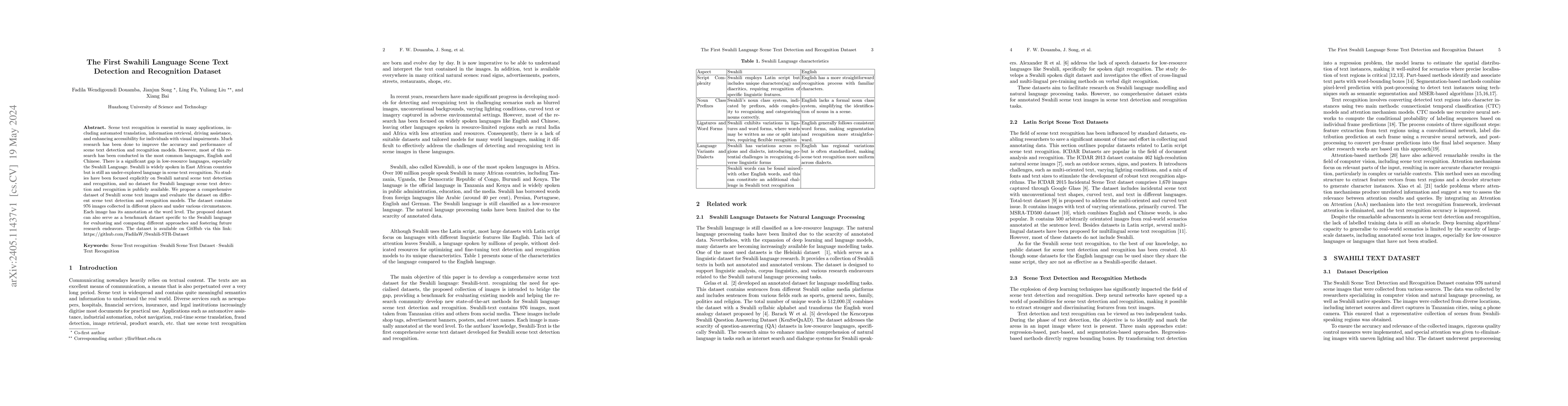 Thumbnail for The First Swahili Language Scene Text Detection and Recognition Dataset