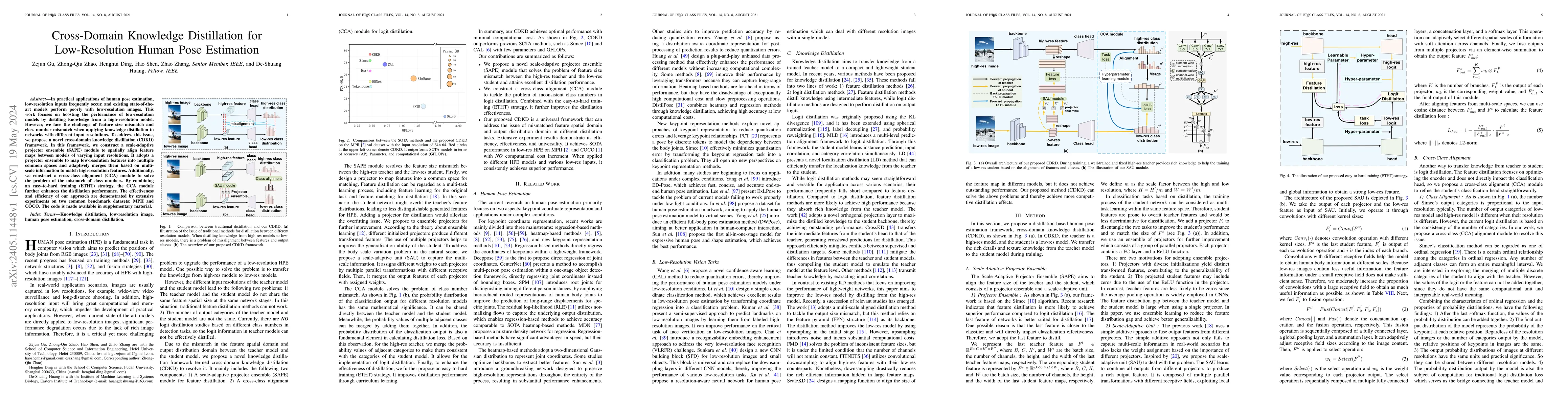 Thumbnail for Cross-Domain Knowledge Distillation for Low-Resolution Human Pose
  Estimation
