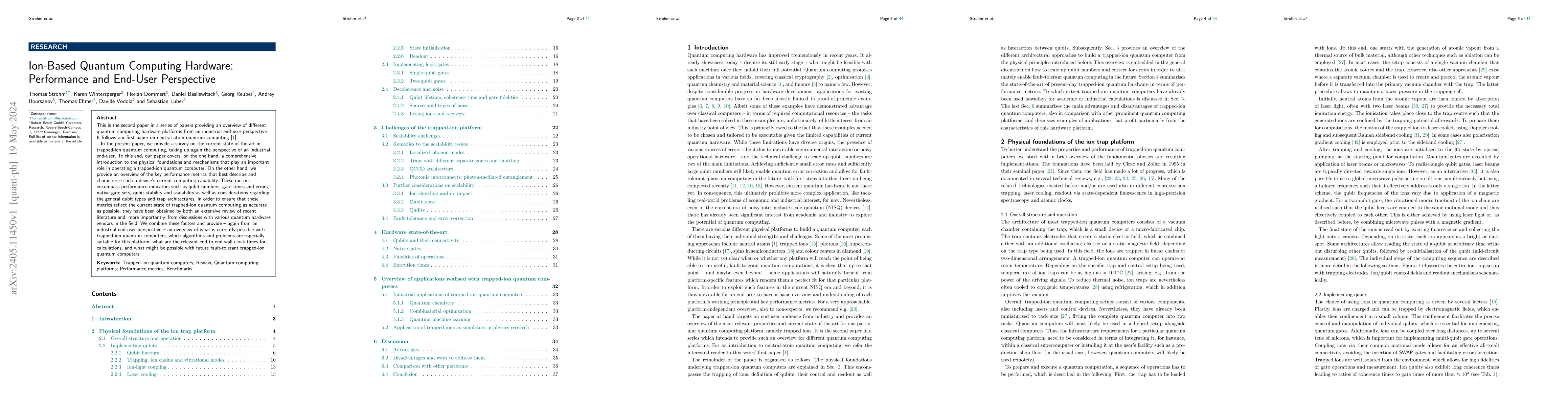 Thumbnail for Ion-Based Quantum Computing Hardware: Performance and End-User
  Perspective