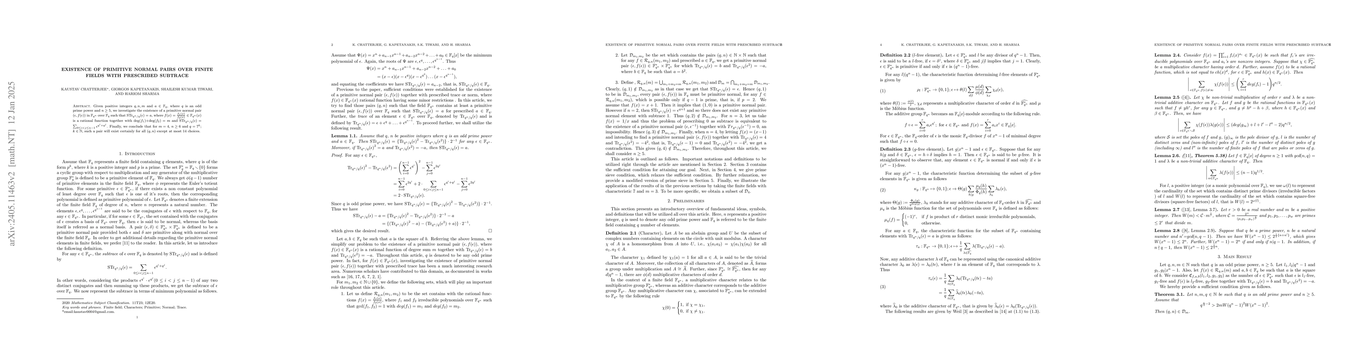 Thumbnail for Existence of primitive normal pairs over finite fields with prescribed
  subtrace