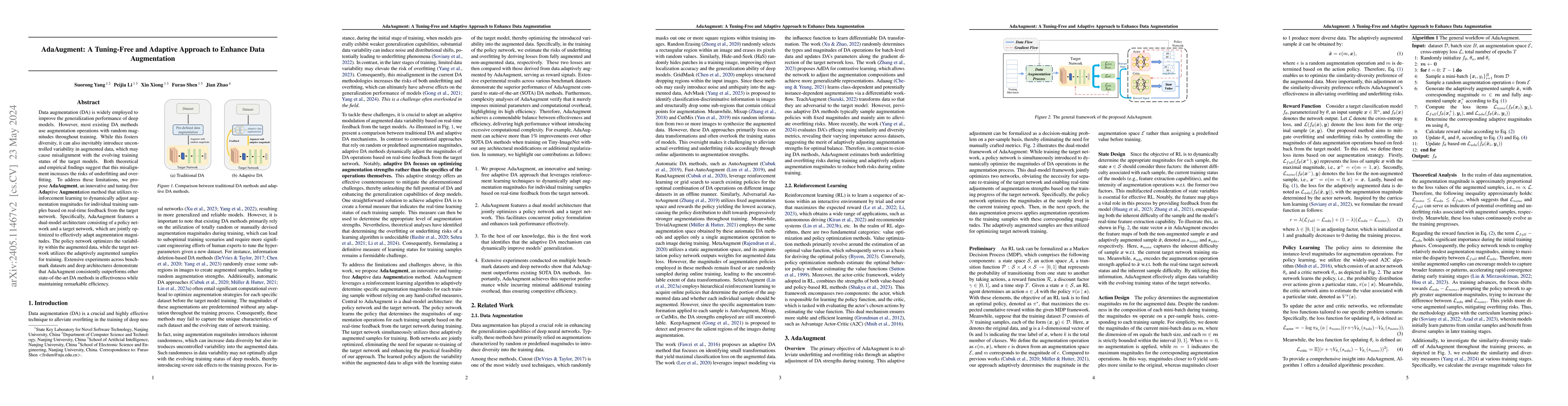 Thumbnail for AdaAugment: A Tuning-Free and Adaptive Approach to Enhance Data
  Augmentation