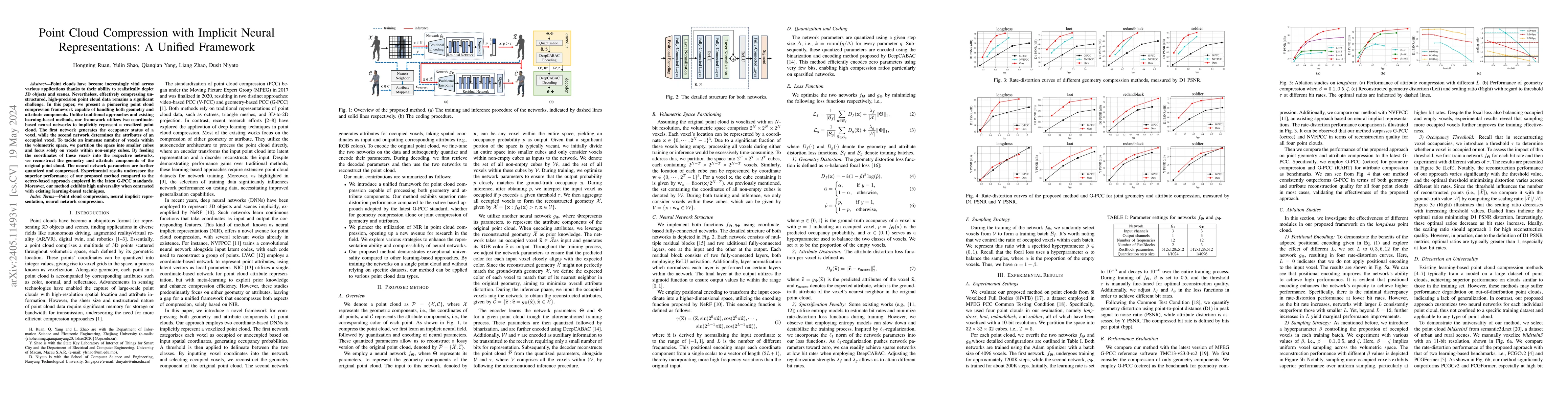 Thumbnail for Point Cloud Compression with Implicit Neural Representations: A Unified
  Framework