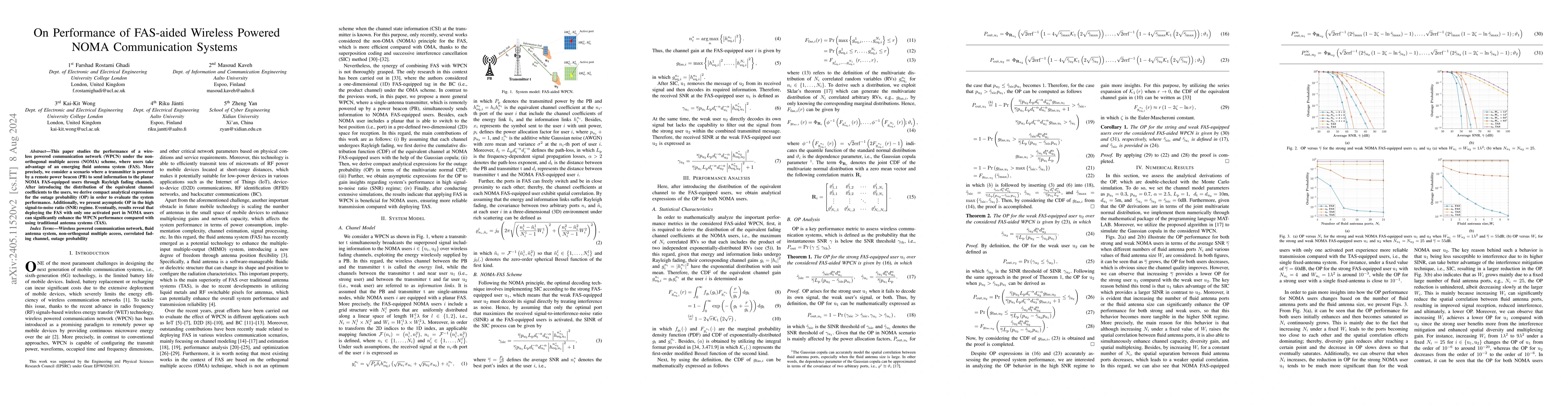 Thumbnail for On Performance of FAS-aided Wireless Powered NOMA Communication Systems