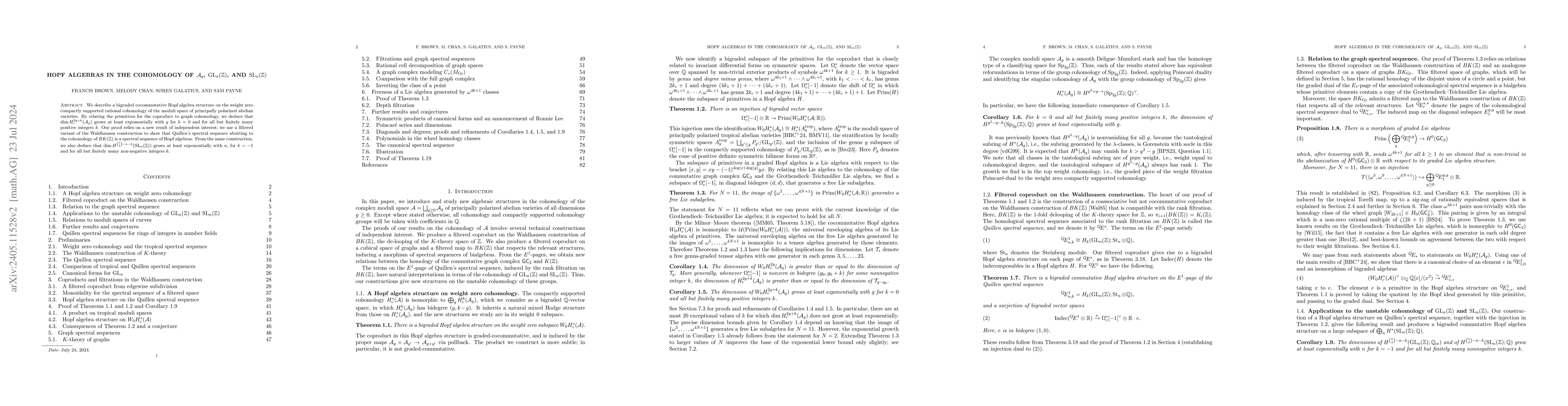 Thumbnail for Hopf algebras in the cohomology of $\mathcal{A}_g$,
  $\mathrm{GL}_n(\mathbb{Z})$, and $\mathrm{SL}_n(\mathbb{Z})$