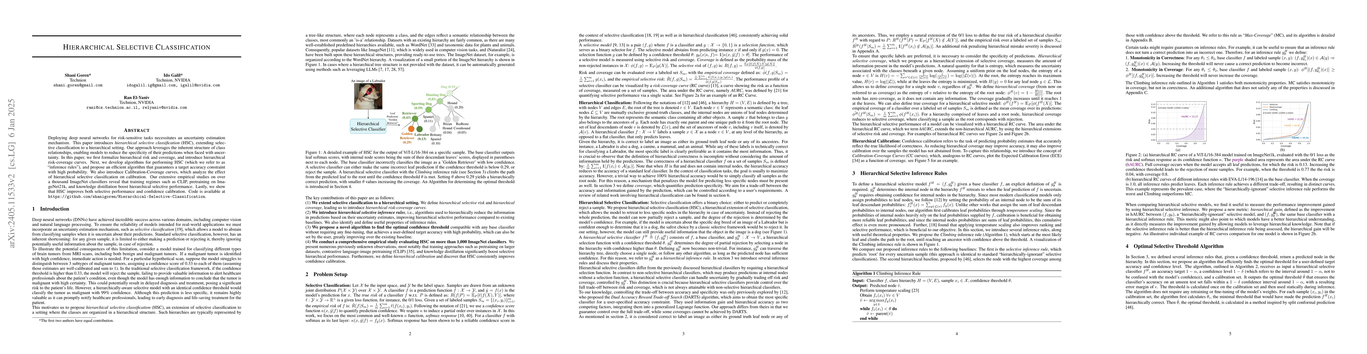 Thumbnail for Hierarchical Selective Classification
