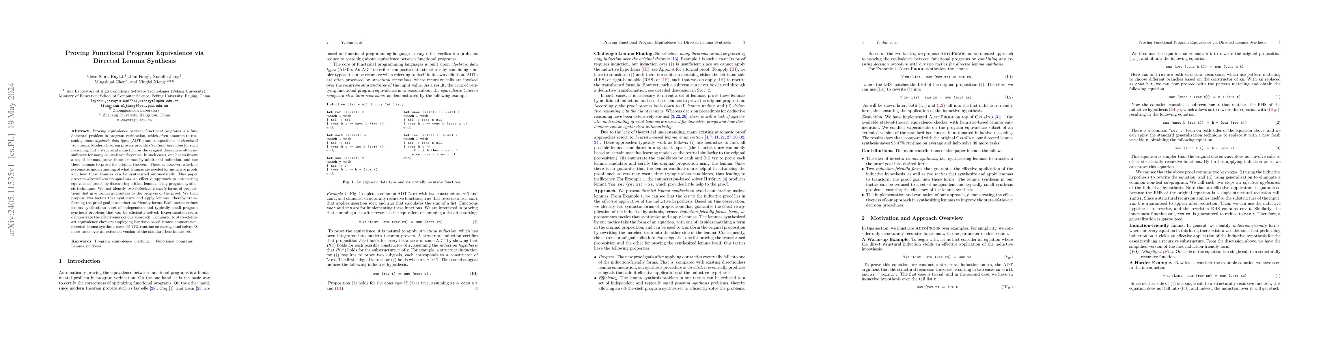 Thumbnail for Proving Functional Program Equivalence via Directed Lemma Synthesis