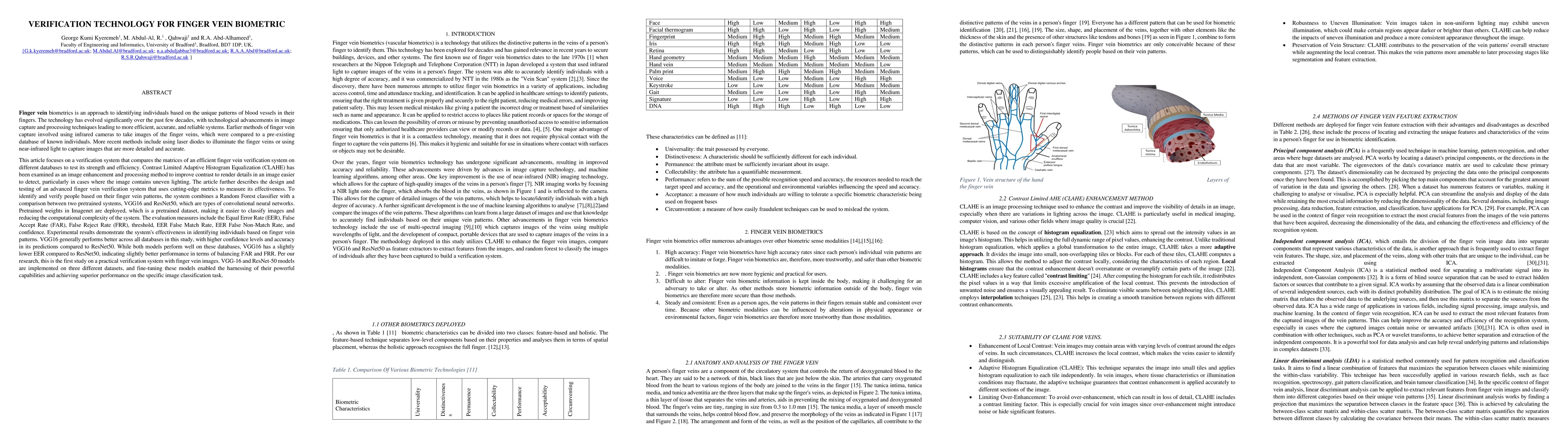 Thumbnail for Verification technology for finger vein biometric