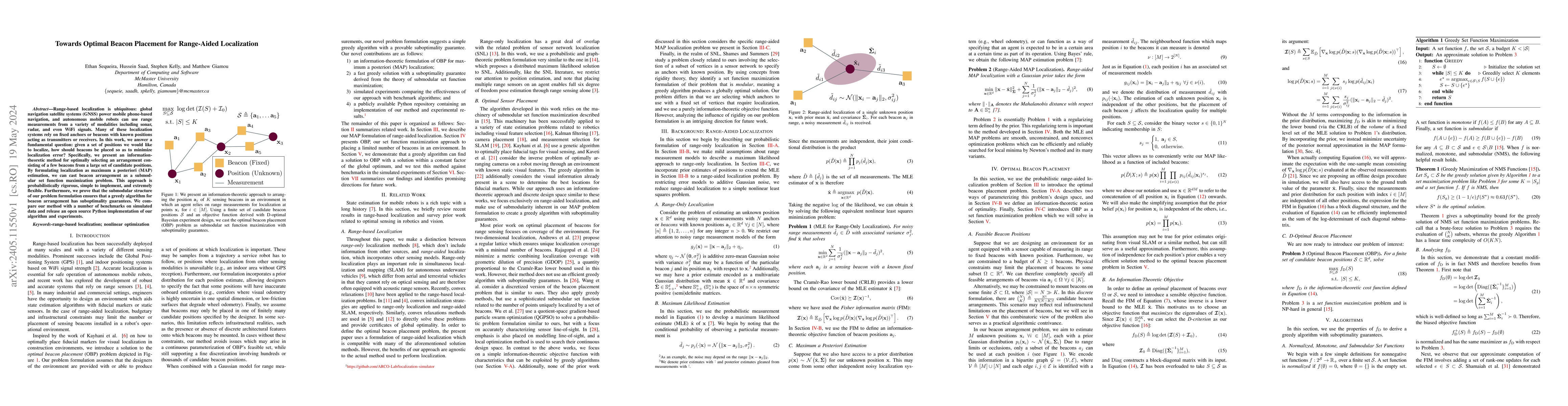 Thumbnail for Towards Optimal Beacon Placement for Range-Aided Localization