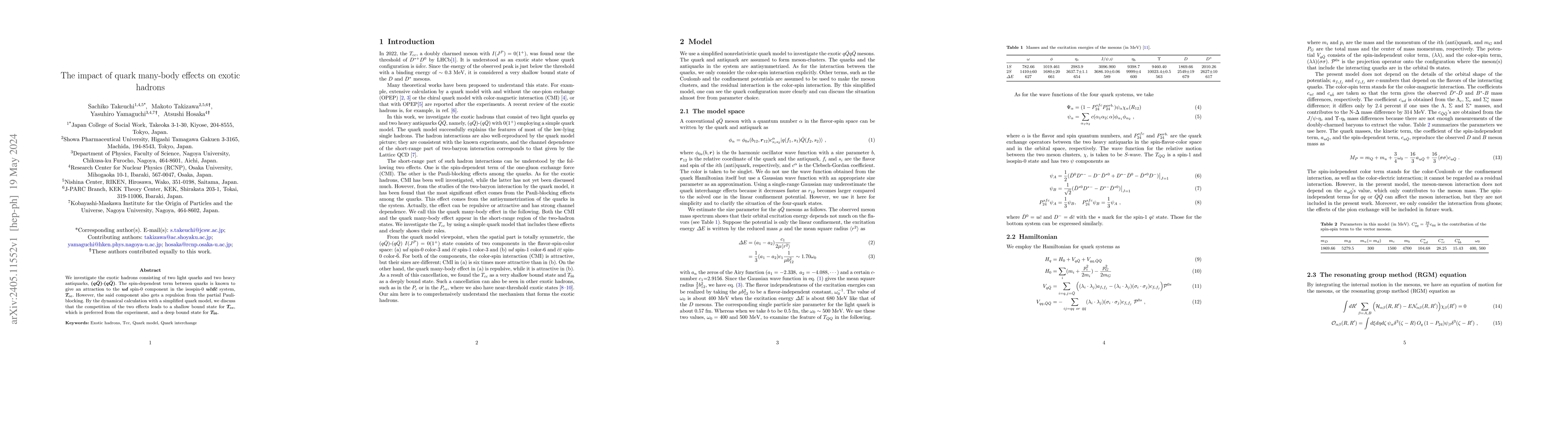 Thumbnail for The impact of quark many-body effects on exotic hadrons