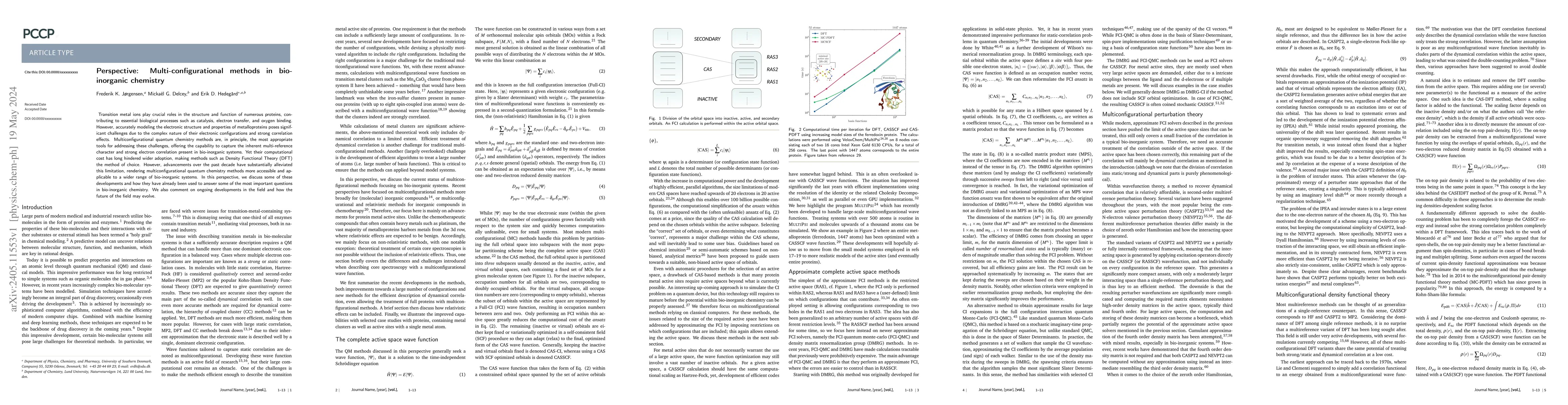 Thumbnail for Perspective: Multi-configurational methods in bio-inorganic chemistry