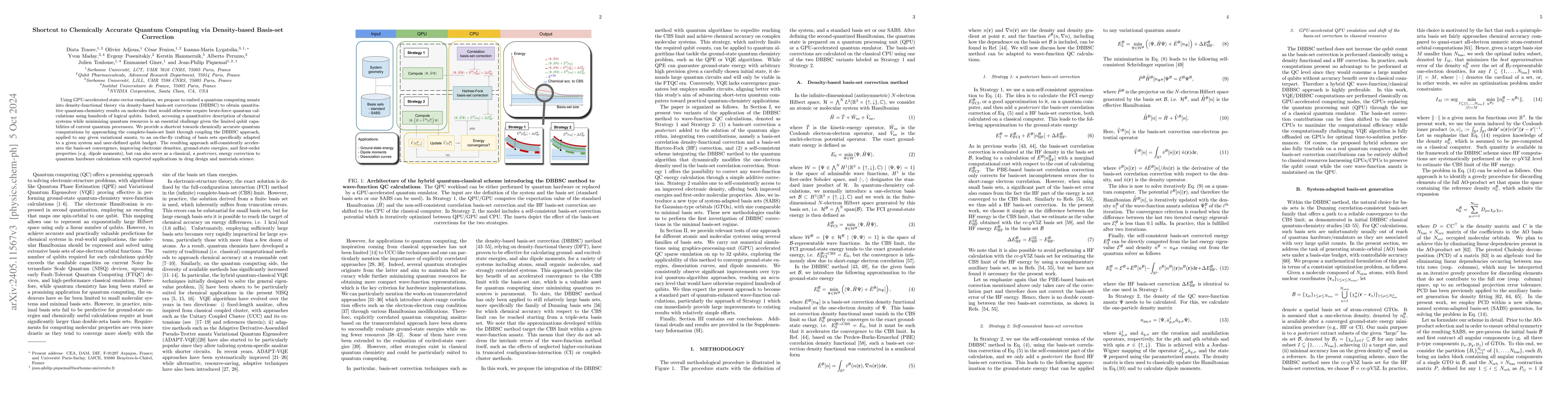 Thumbnail for Shortcut to Chemically Accurate Quantum Computing via Density-based
  Basis-set Correction