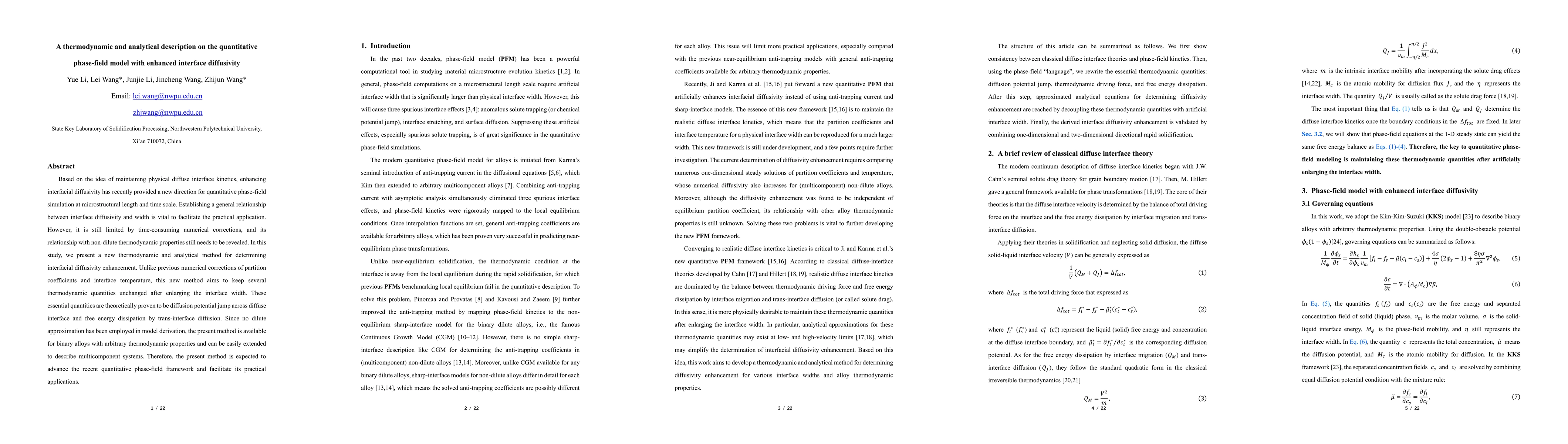 Thumbnail for A thermodynamic and analytical description on the quantitative
  phase-field model with enhanced interface diffusivity