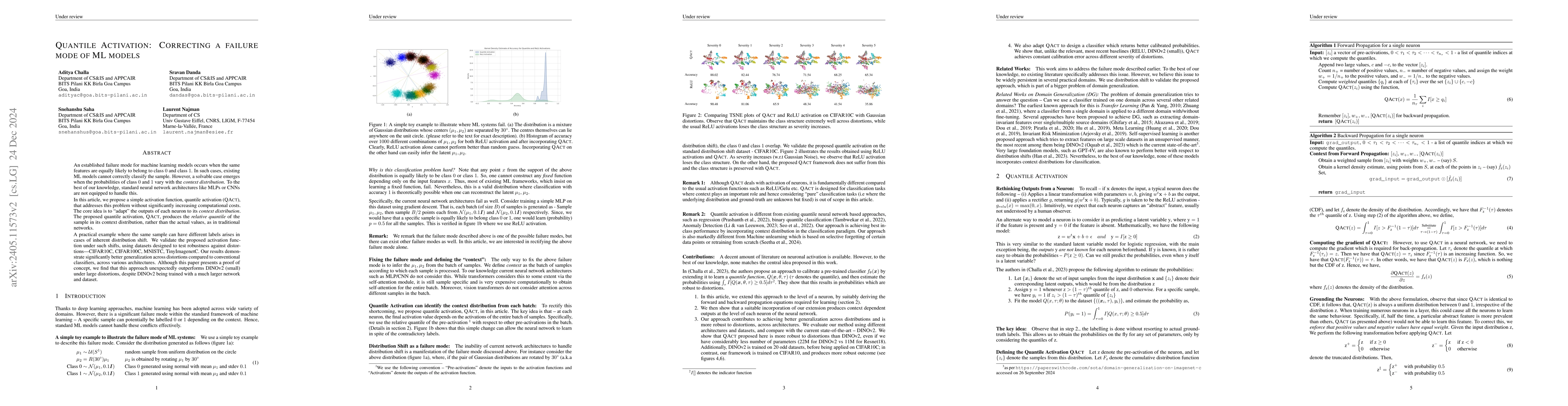 Thumbnail for Quantile Activation: departing from single point estimation for better
  generalization across distortions