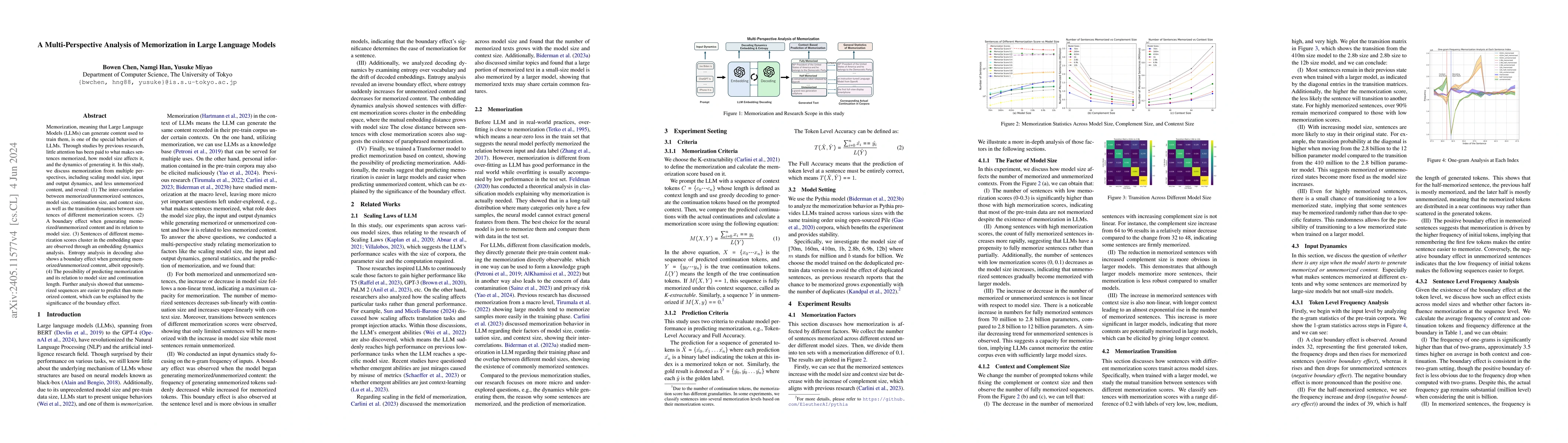 Thumbnail for A Multi-Perspective Analysis of Memorization in Large Language Models