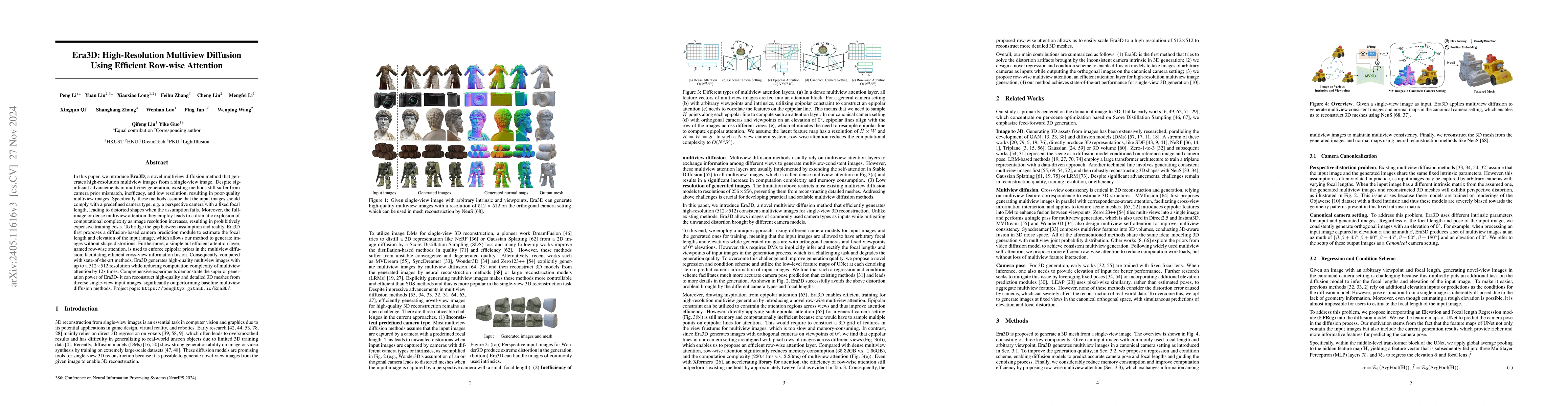 Thumbnail for Era3D: High-Resolution Multiview Diffusion using Efficient Row-wise
  Attention