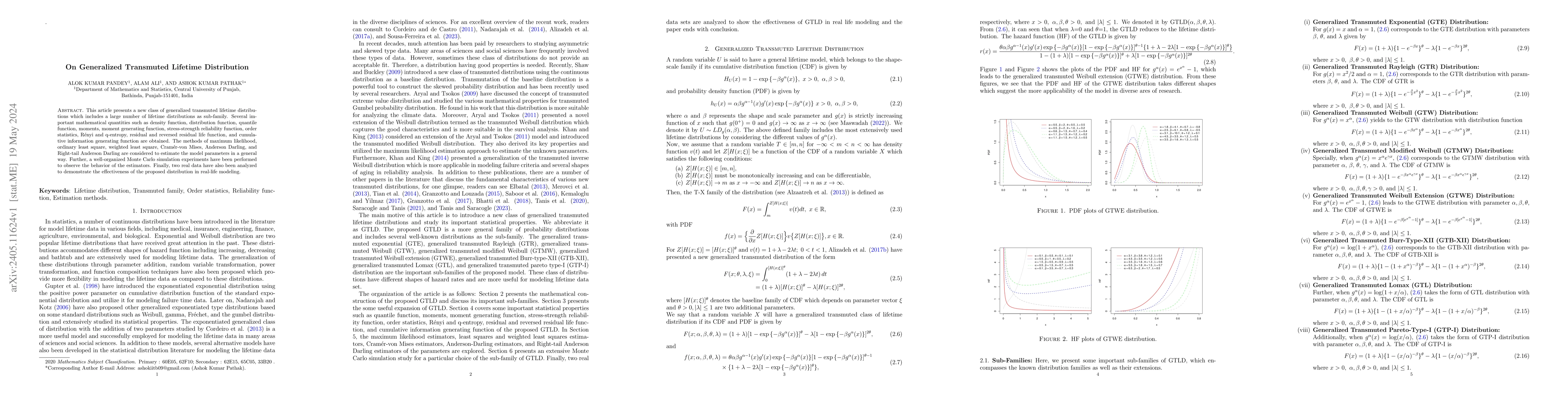 Thumbnail for On Generalized Transmuted Lifetime Distribution