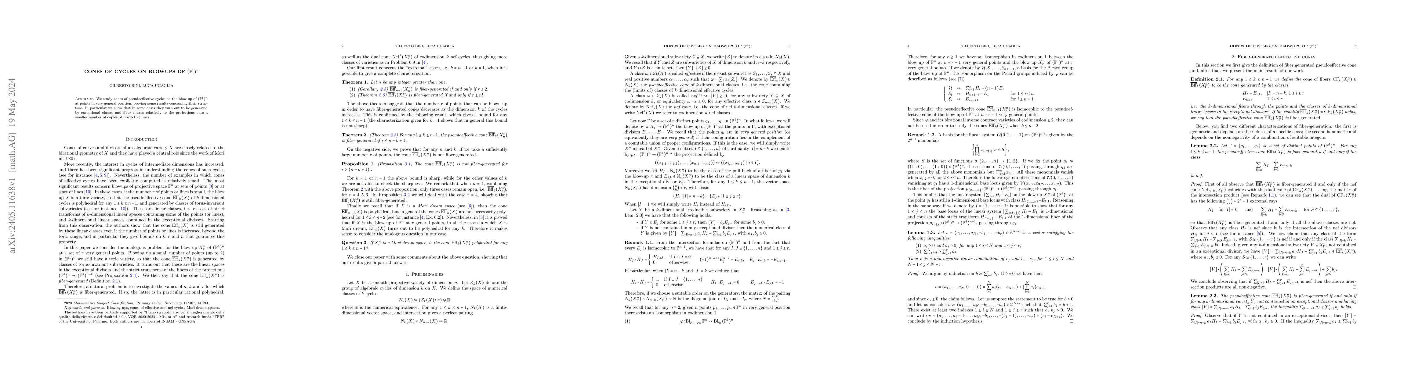 Thumbnail for Cones of Cycles on blowups of $({\mathbb P}^1)^n$