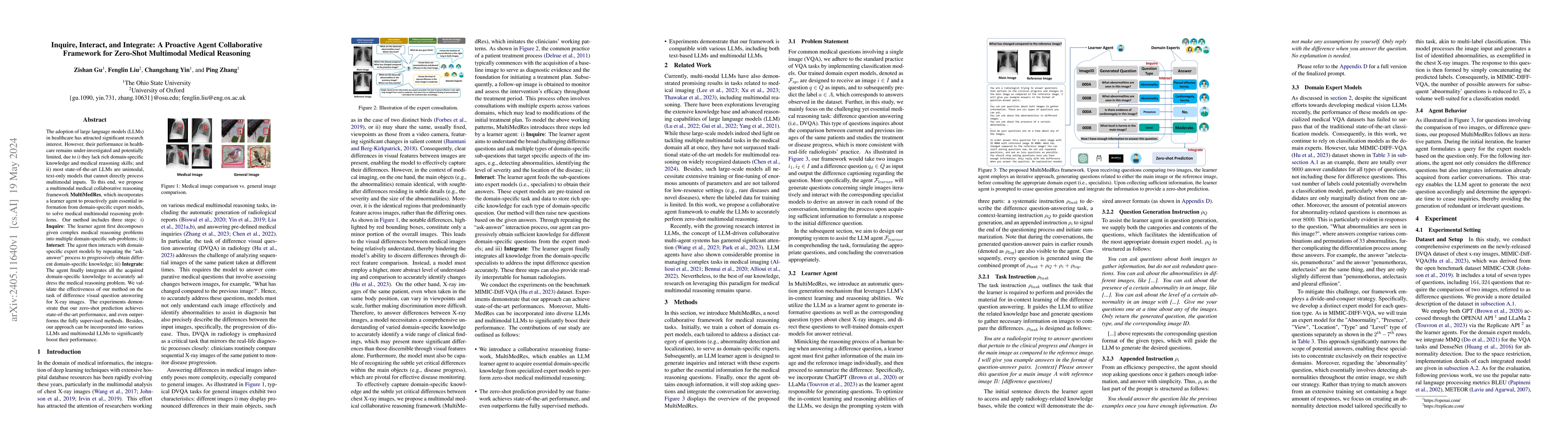 Thumbnail for Inquire, Interact, and Integrate: A Proactive Agent Collaborative
  Framework for Zero-Shot Multimodal Medical Reasoning
