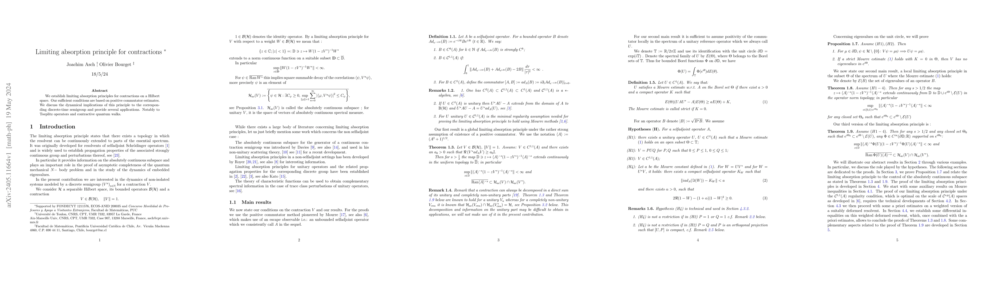 Thumbnail for Limiting absorption principle for contractions