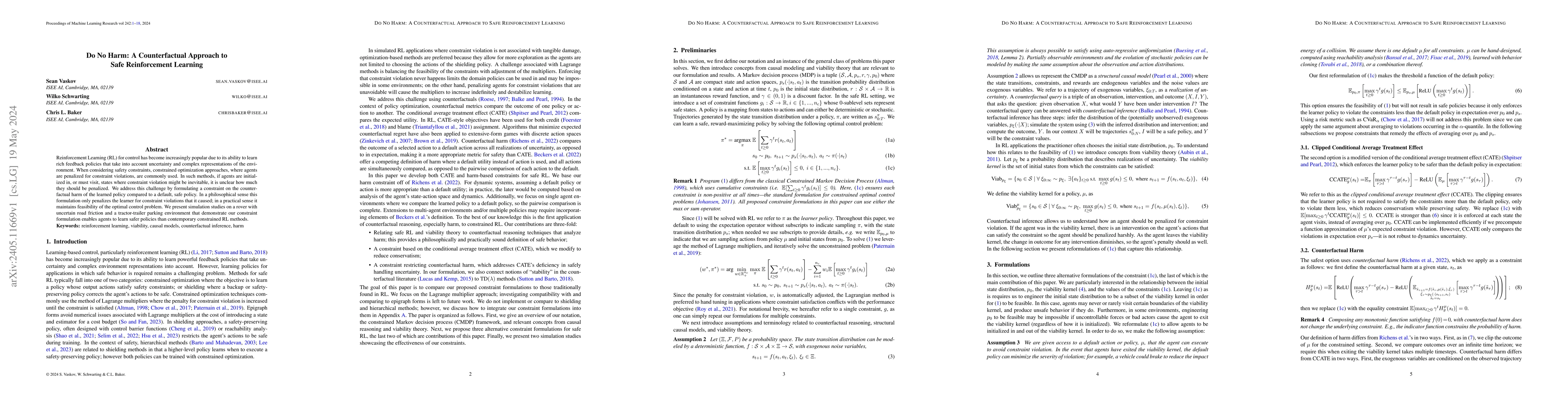Thumbnail for Do No Harm: A Counterfactual Approach to Safe Reinforcement Learning
