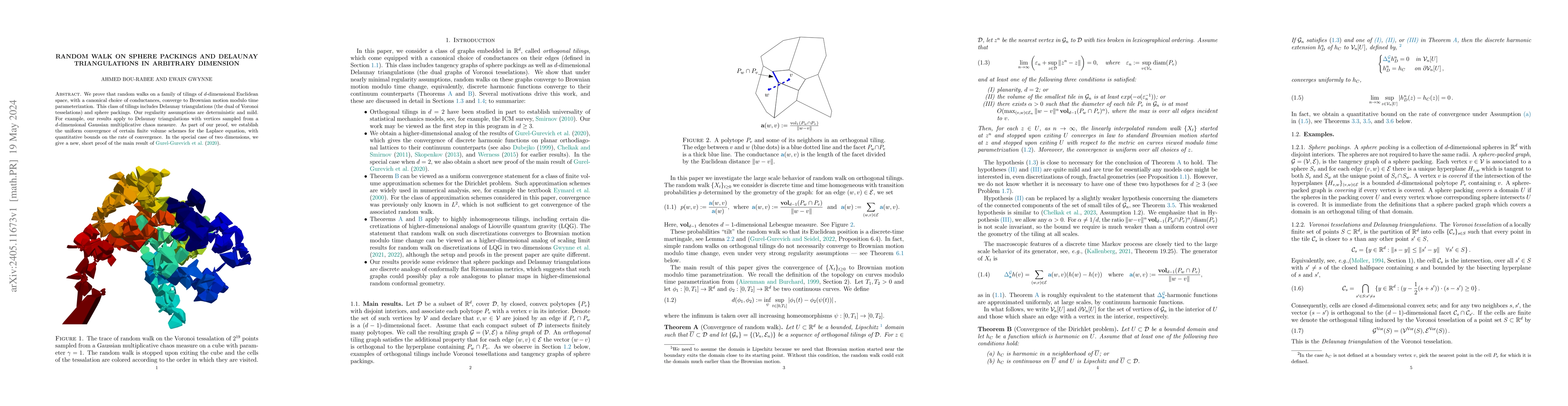 Thumbnail for Random walk on sphere packings and Delaunay triangulations in arbitrary
  dimension