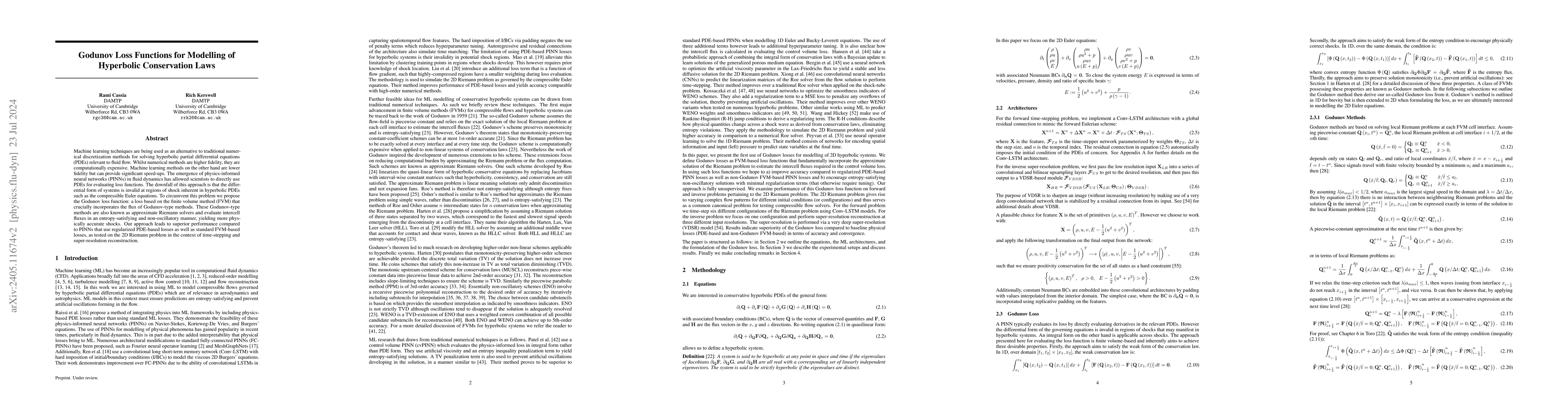 Thumbnail for Godunov Loss Functions for Modelling of Hyperbolic Conservation Laws