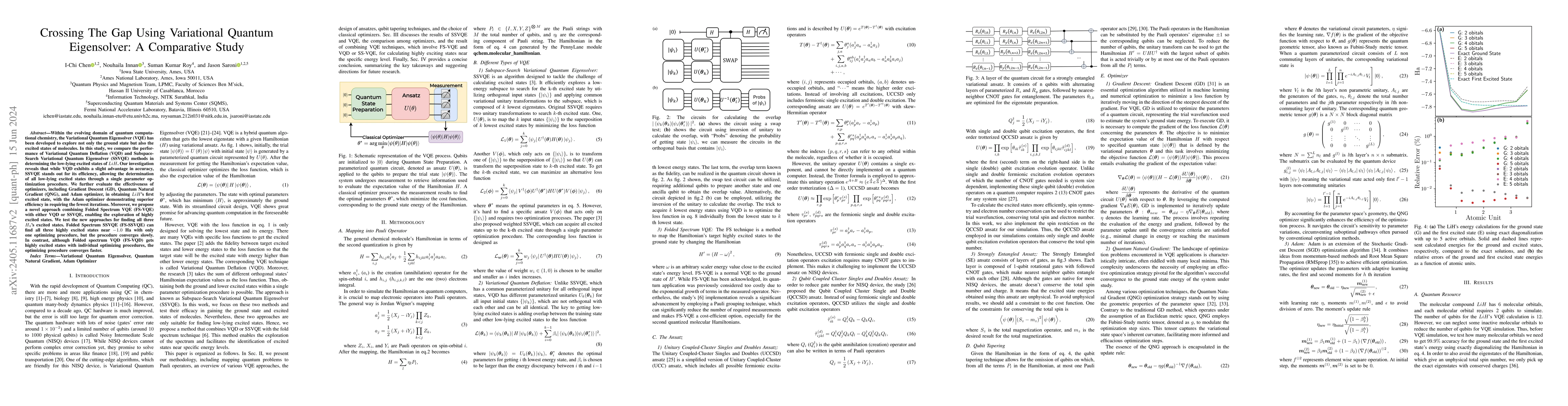 Thumbnail for Crossing The Gap Using Variational Quantum Eigensolver: A Comparative
  Study