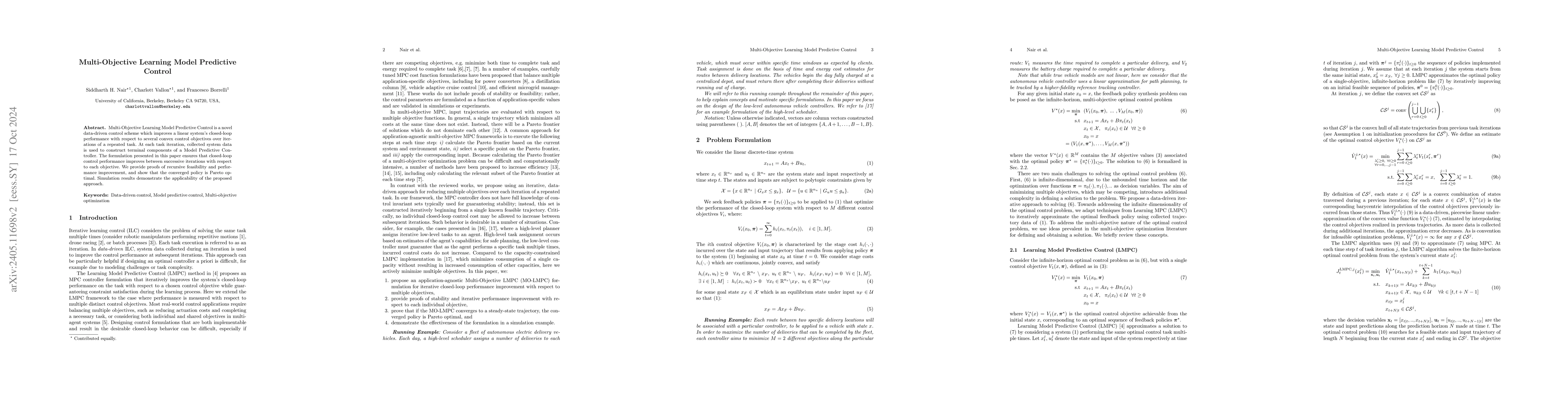 Thumbnail for Multi-Objective Learning Model Predictive Control