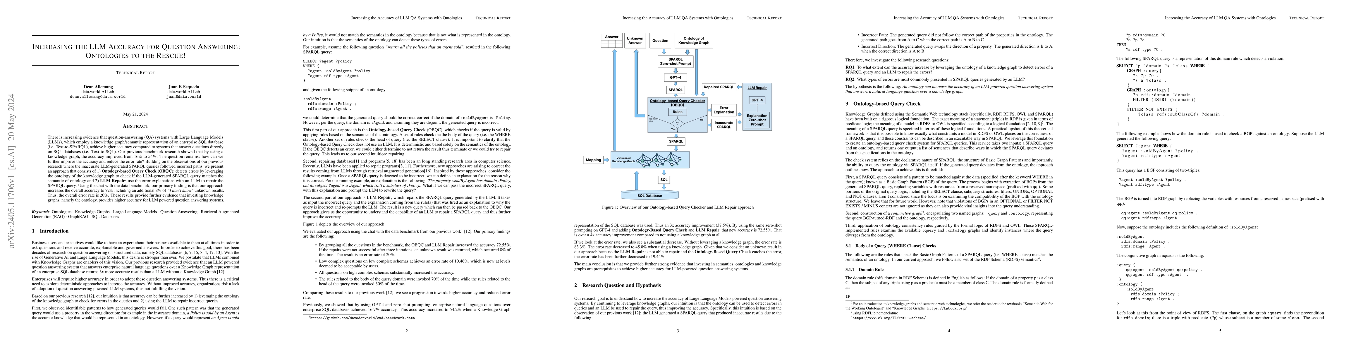 Thumbnail for Increasing the LLM Accuracy for Question Answering: Ontologies to the
  Rescue!