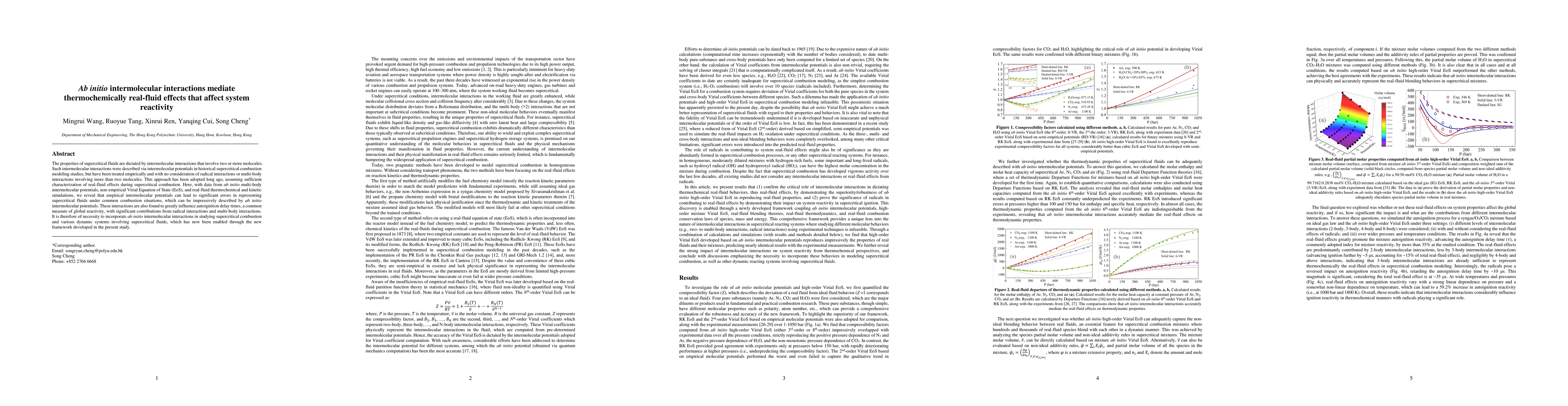 Thumbnail for Ab initio intermolecular interactions mediate thermochemically
  real-fluid effects that affect system reactivity
