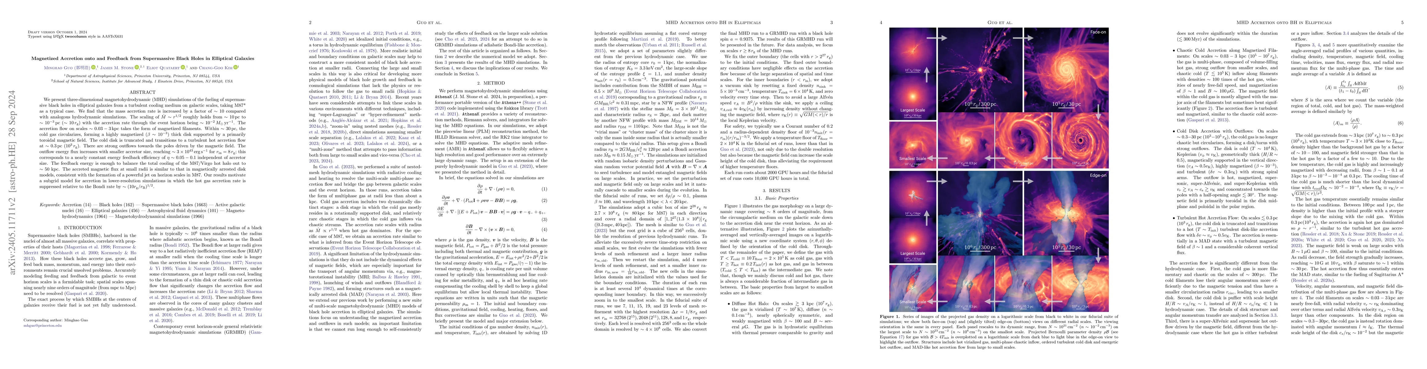 Thumbnail for Magnetized Accretion onto and Feedback from Supermassive Black Holes in
  Elliptical Galaxies
