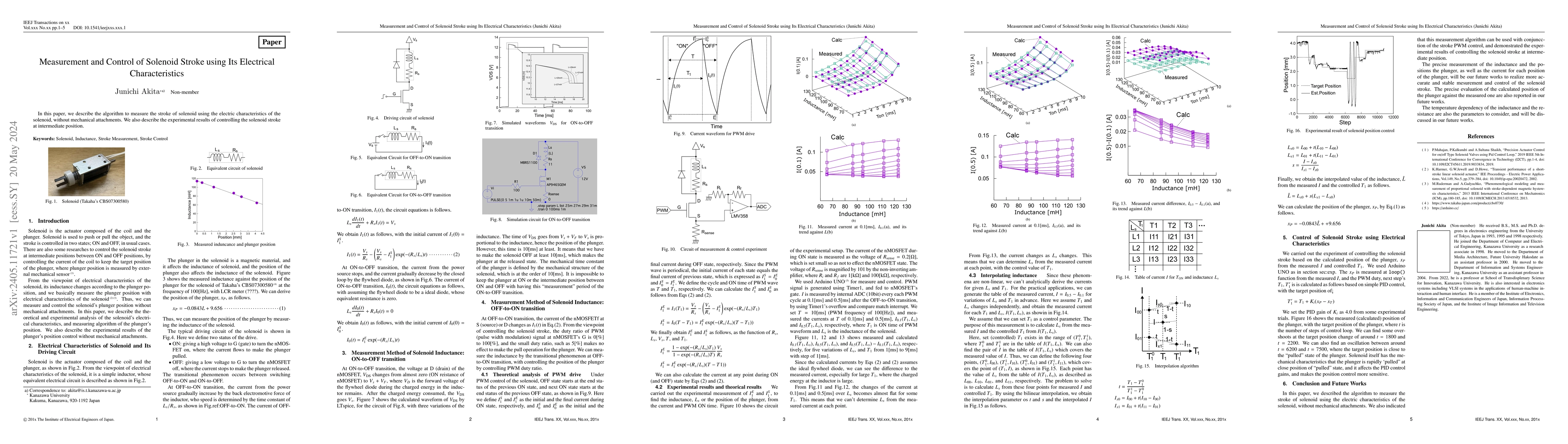 Thumbnail for Measurement and Control of Solenoid Stroke using Its Electrical
  Characteristics
