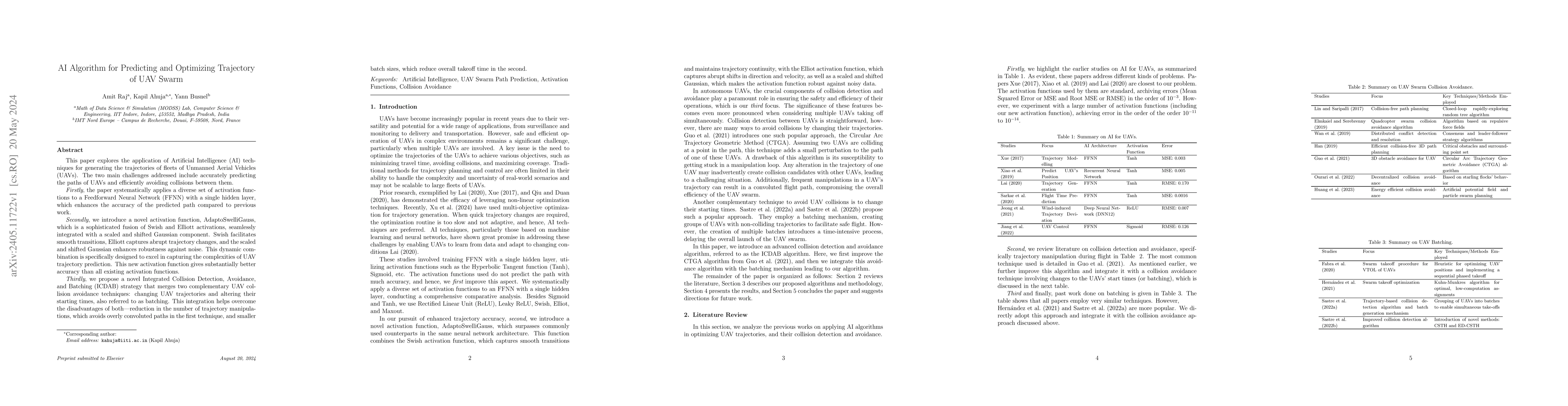 Thumbnail for AI Algorithm for Predicting and Optimizing Trajectory of UAV Swarm