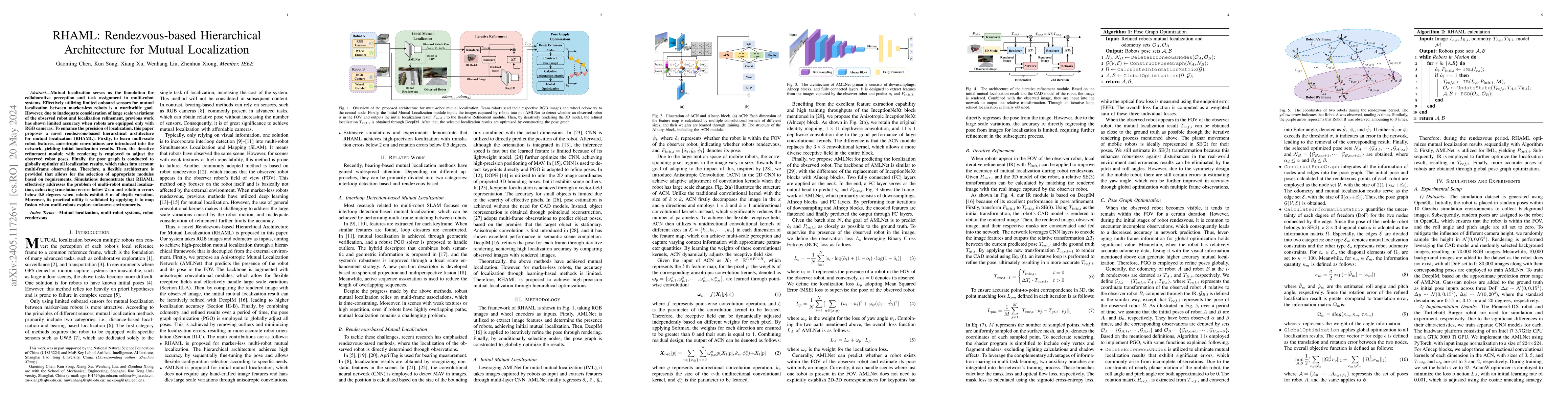 Thumbnail for RHAML: Rendezvous-based Hierarchical Architecture for Mutual
  Localization