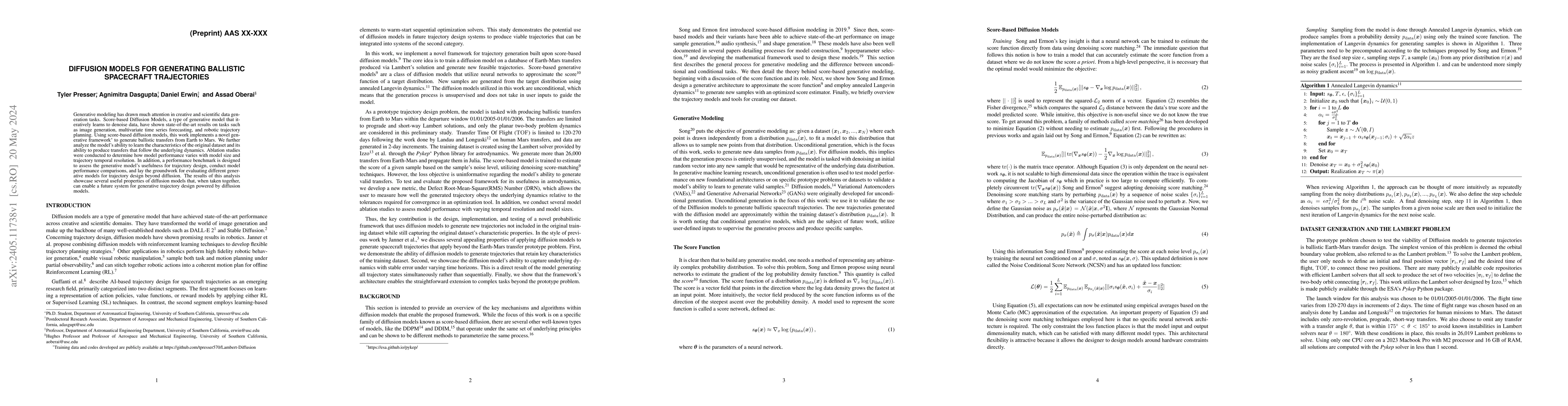 Thumbnail for Diffusion Models for Generating Ballistic Spacecraft Trajectories