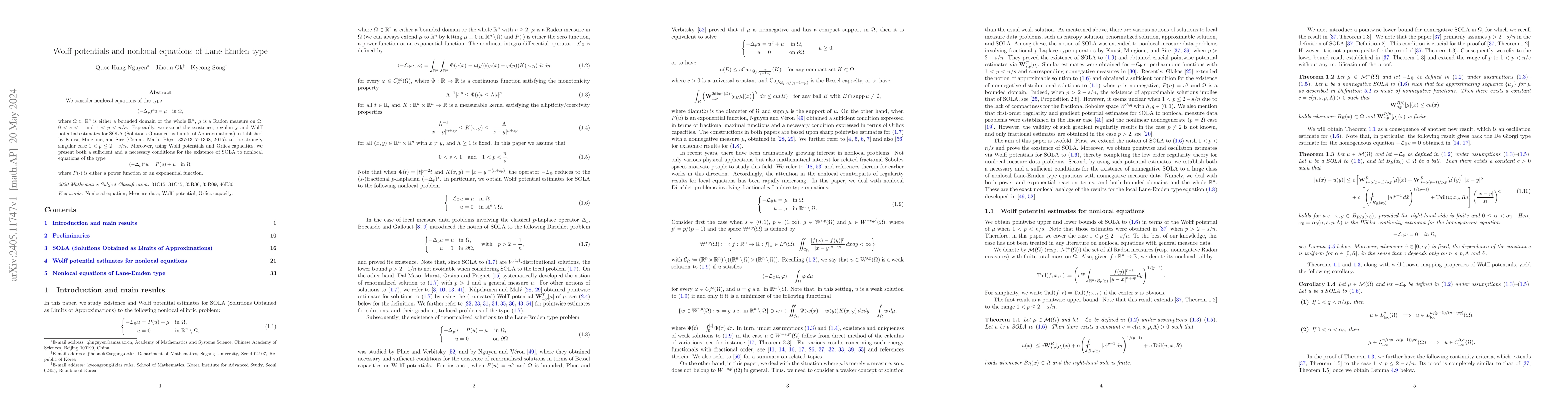 Thumbnail for Wolff potentials and nonlocal equations of Lane-Emden type